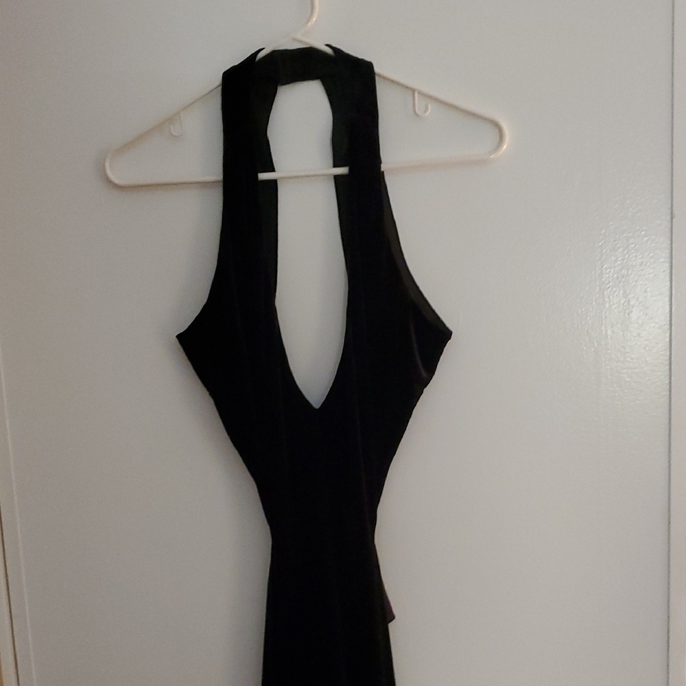 Fashion Nova Elegant Black Velvet Dress